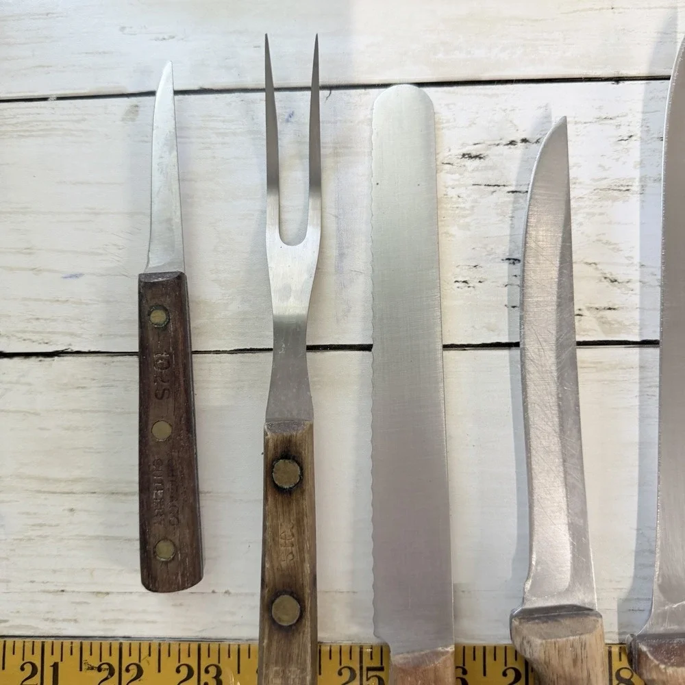 Vintage Chicago Cutlery Kitchen Knife Set of 12 Knives Block W/ Extra